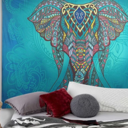 Turquoise Great Elephant Tapestry